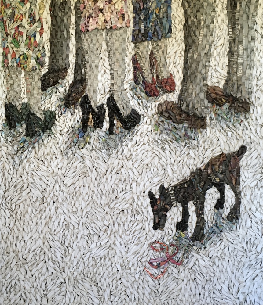 Dog with Red Ribbon | 57"x50" | 2022